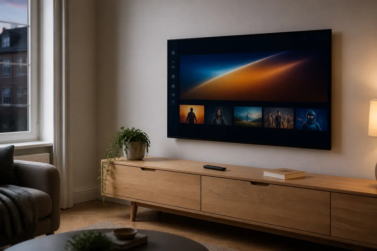 Living room TV ready for ZZZ Stream setup